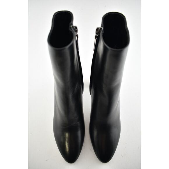 YSL Yves Saint Laurent Lou 70 Black Leather Pin Block Heel Ankle Bootie Boot 37 - Picture 7 of 12